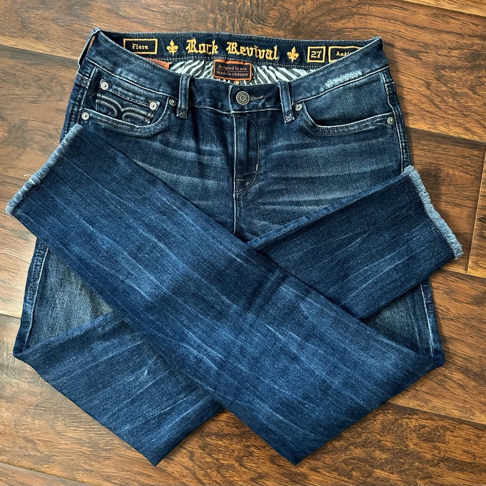 Rock Revival Flora mid-rise Ankle Skinny Jeans Women’s Size 27 - Picture 2 of 15